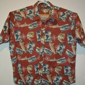 Cafe Luna Men's Hawaiian-Style Shirt Size XL
